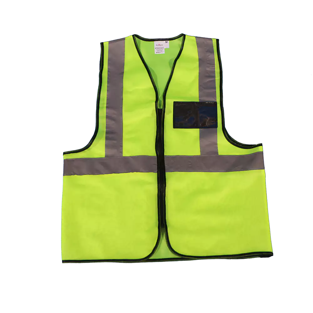 Pinnacle Reflective Vest with Zip and ID reflective vest lime