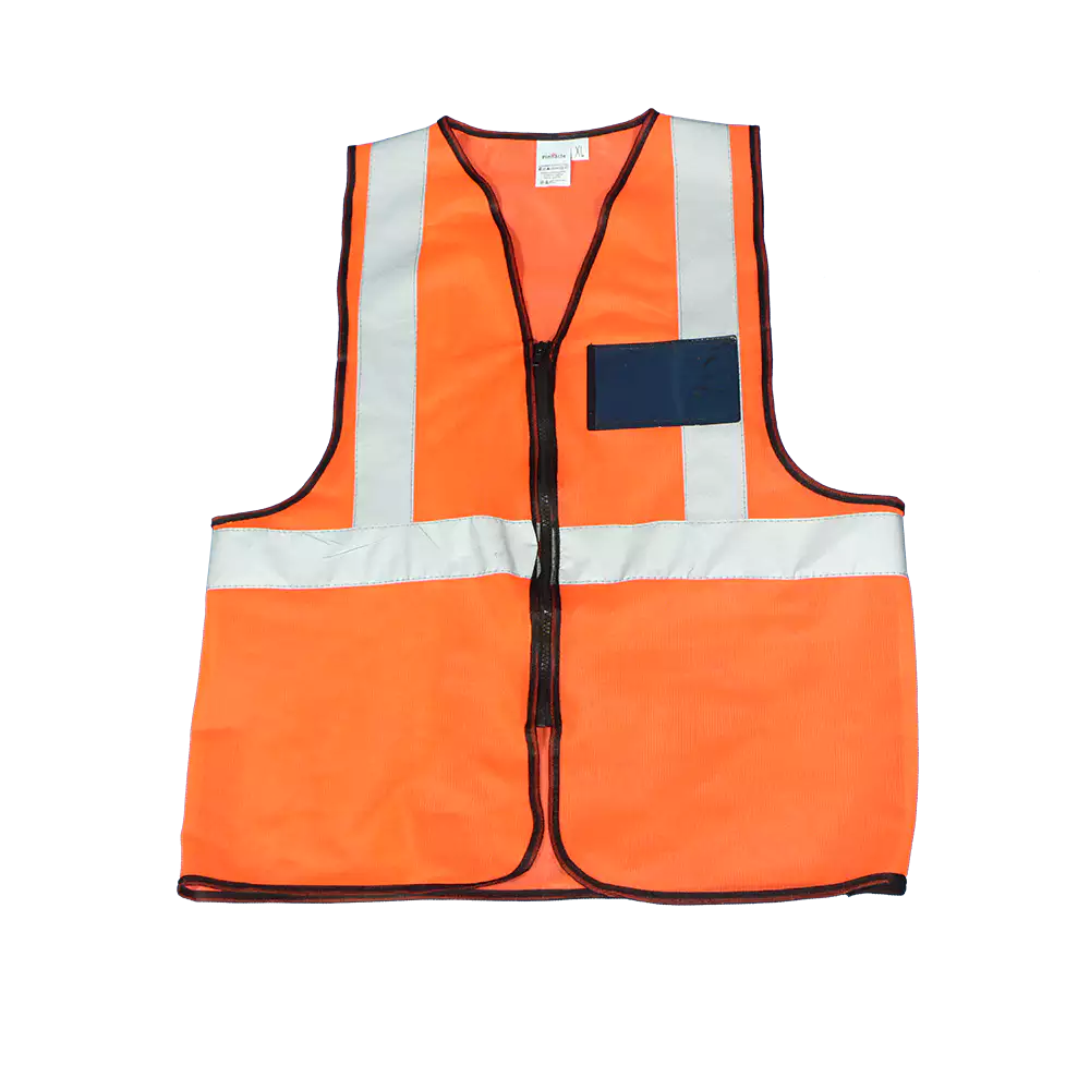 Pinnacle Reflective Vest with Zip and ID reflective vest orange