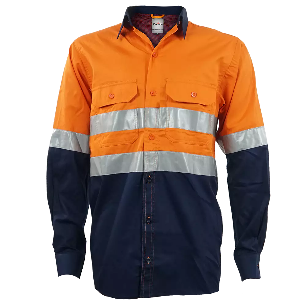 Pinnacle Vented Reflective Mining Shirt vented mining shirt orange