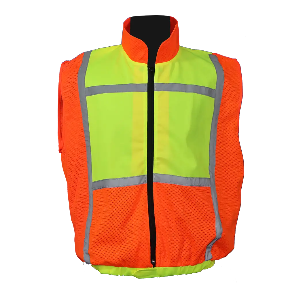 Pinnacle Lime & Orange Reflective Jacket Sleeveless Pinnacle Lime & Orange Reflective Jacket Sleeveless
